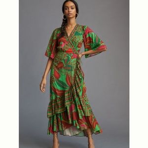 Farm x Anthropologie Flutter Sleeve Maxi Dress